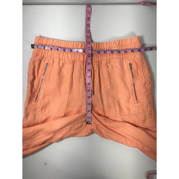 Athleta Women's 10 Coral Orange Cabo Linen Jogger Pants Casual Comfy Everyday - Picture 9 of 10